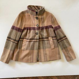 Zara Wool Plaid Coat, size S, excellent condition